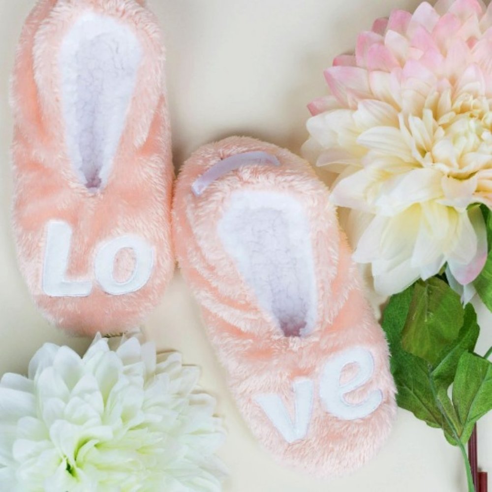 Pink Love Footsie Slippers